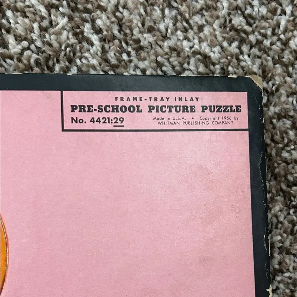 Vintage Whitman 50s Pink Healthy Breakfast Illustration Puzzle
